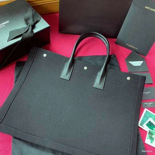 Repladies REP YSL LEATHER RIVE TOTE PRINTED LINEN AND GAUCHE BAG IN 0717